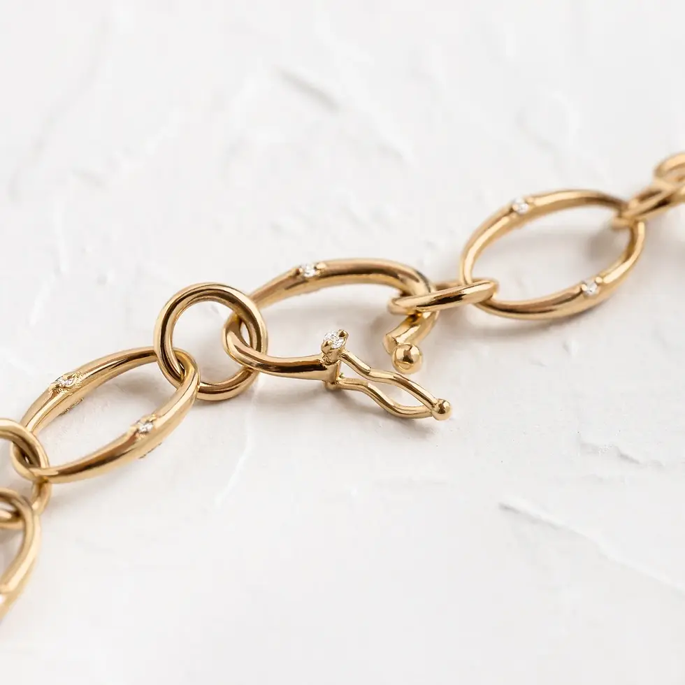 Thumbnail: Gold Diamond Tethered Bracelet