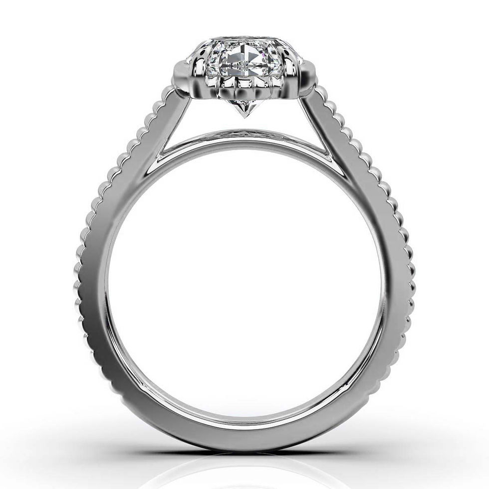 サムネイル： 14K Solid Gold 2CT Engagement Ring with Lab Grown Diamond