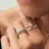 Thumbnail: Baguette & Round Diamond Nesting Ring