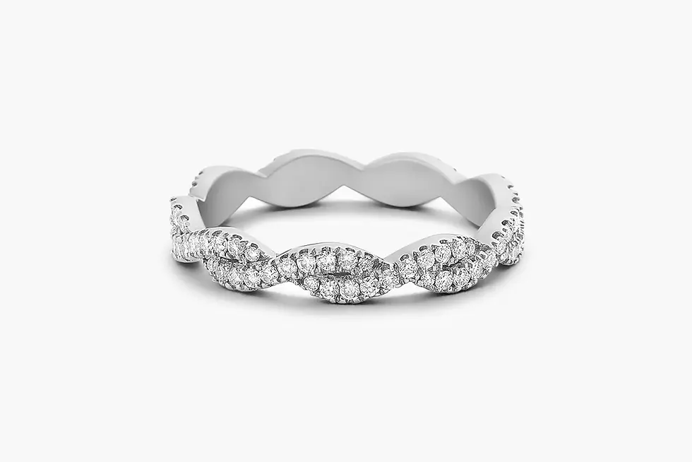 Thumbnail: 18K Solid Gold Eternity Wedding Band with Infinity Diamond Design