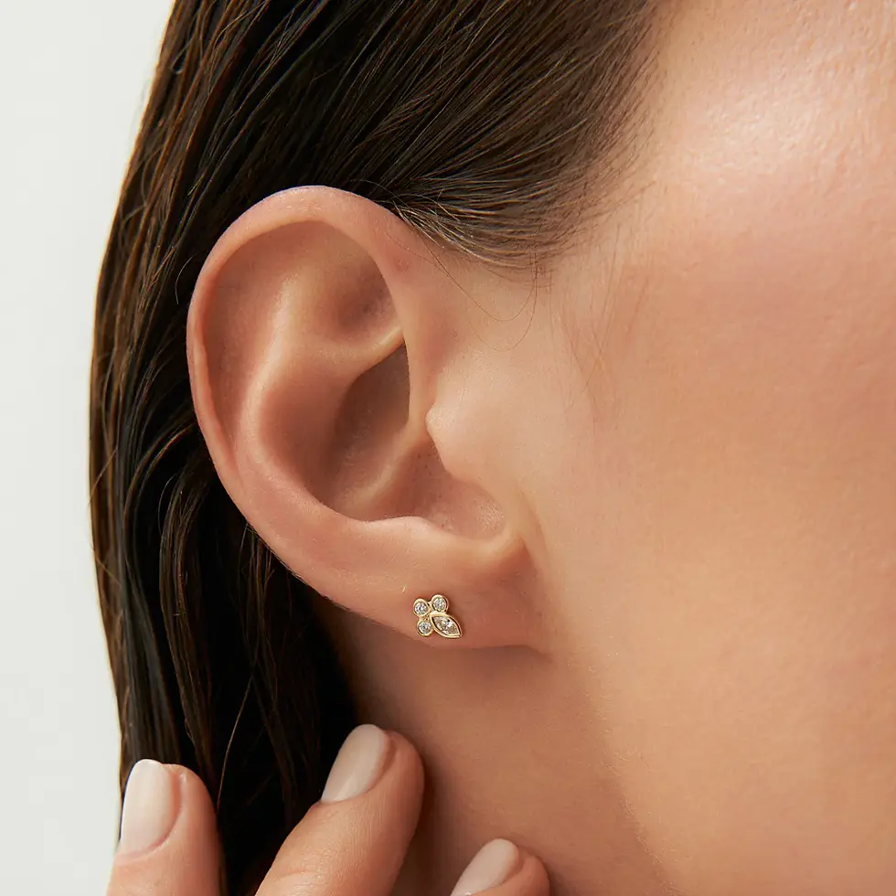 Marquise  Diamond Crown Earrings