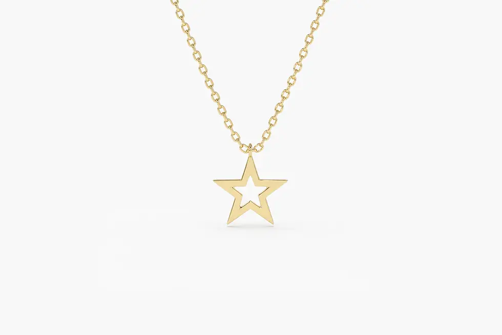 Thumbnail: 18K Solid Gold  Star Necklace