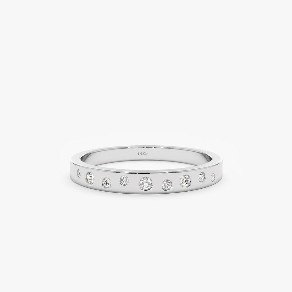 White Gold Flush Set Diamond Band