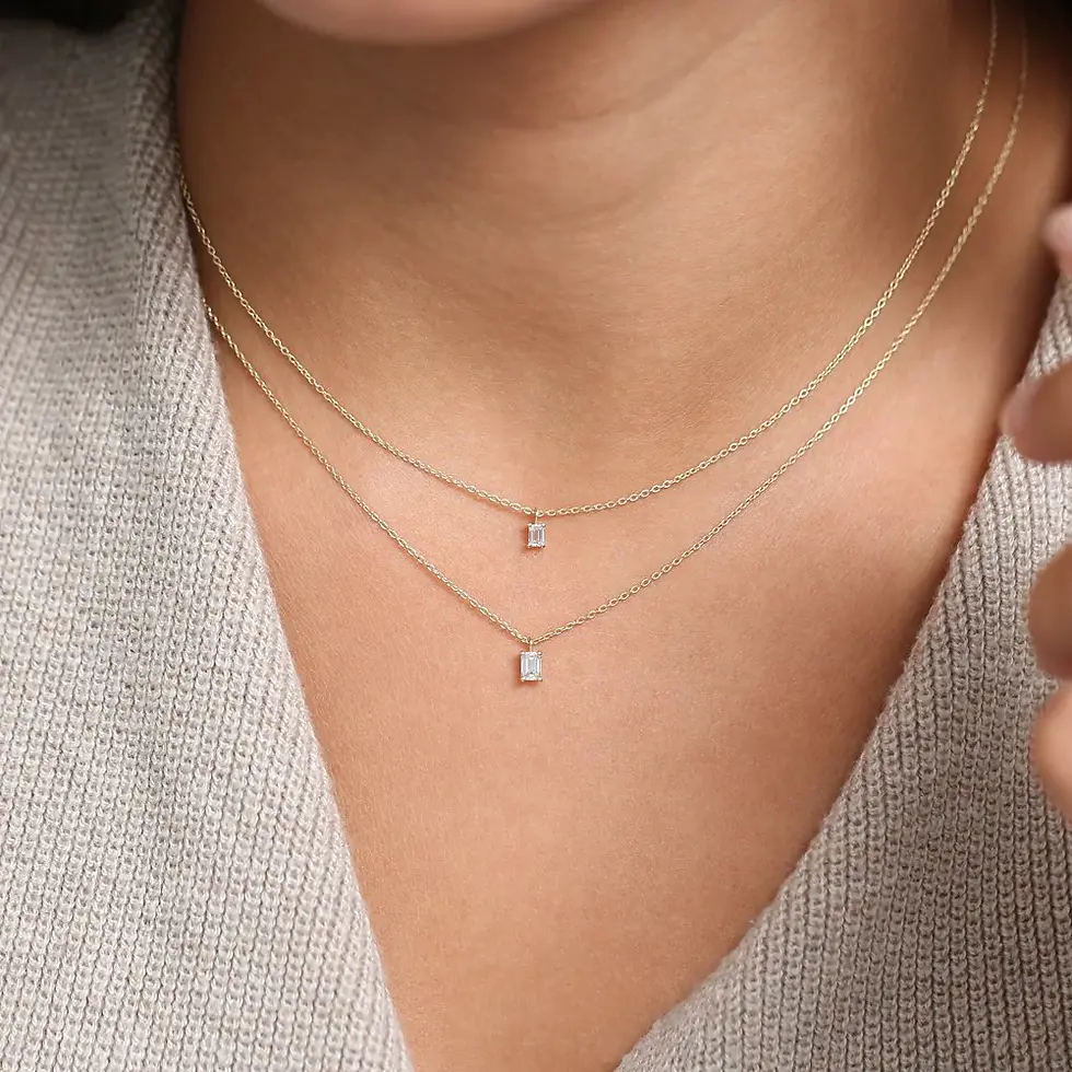 Thumbnail: Emerald Necklace with  Diamonds