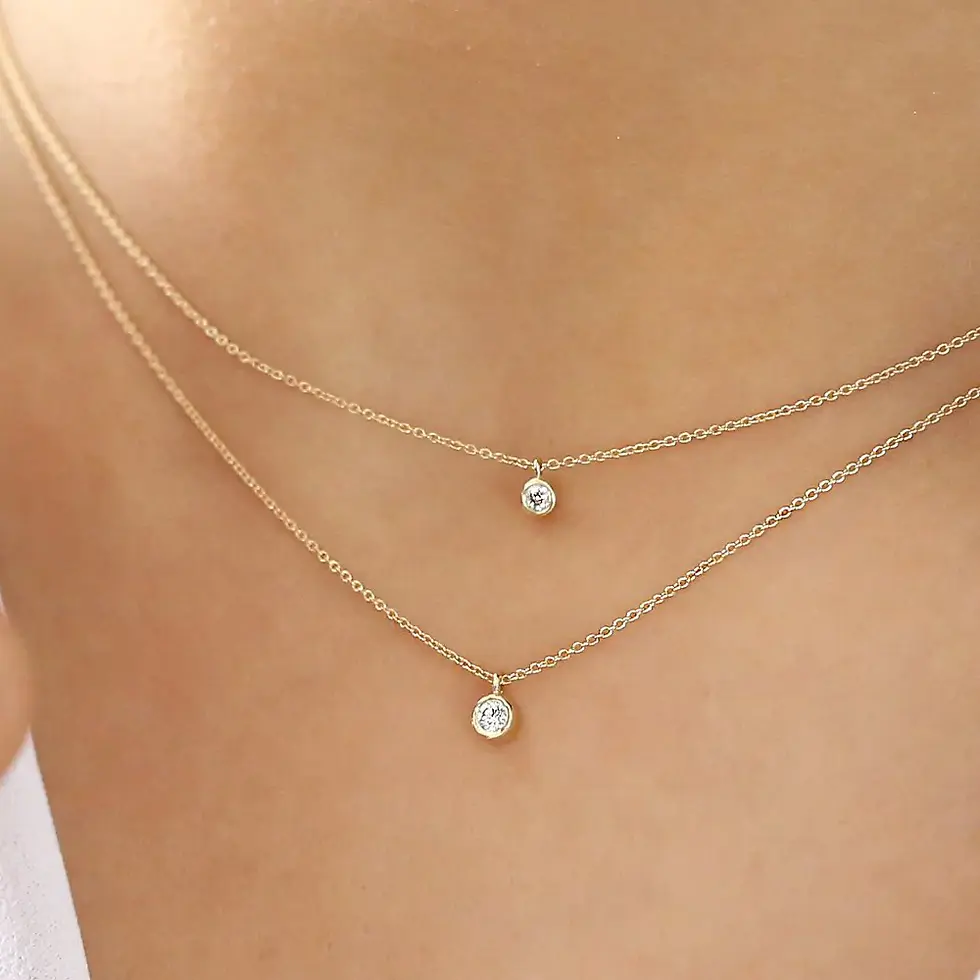 Thumbnail: Gold-Solitaire Diamond on a Bail