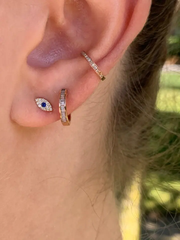 Sapphire Evil Eye Studs