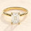 Thumbnail: 14K Solid Gold 4 Prong Cushion Emerald Cut Lab Grown Diamond 3ct Engagement Ring