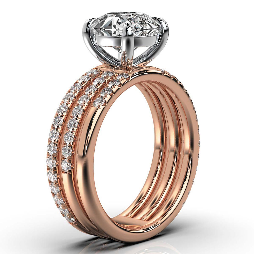 Thumbnail: 18K Rose Gold Lab Grown Diamond Ring