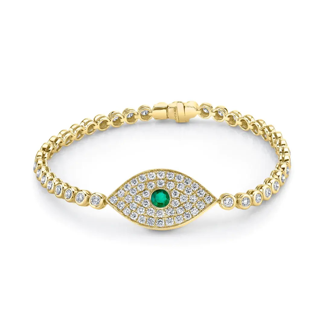 Evil Eye Bracelet With Emerald Eye
