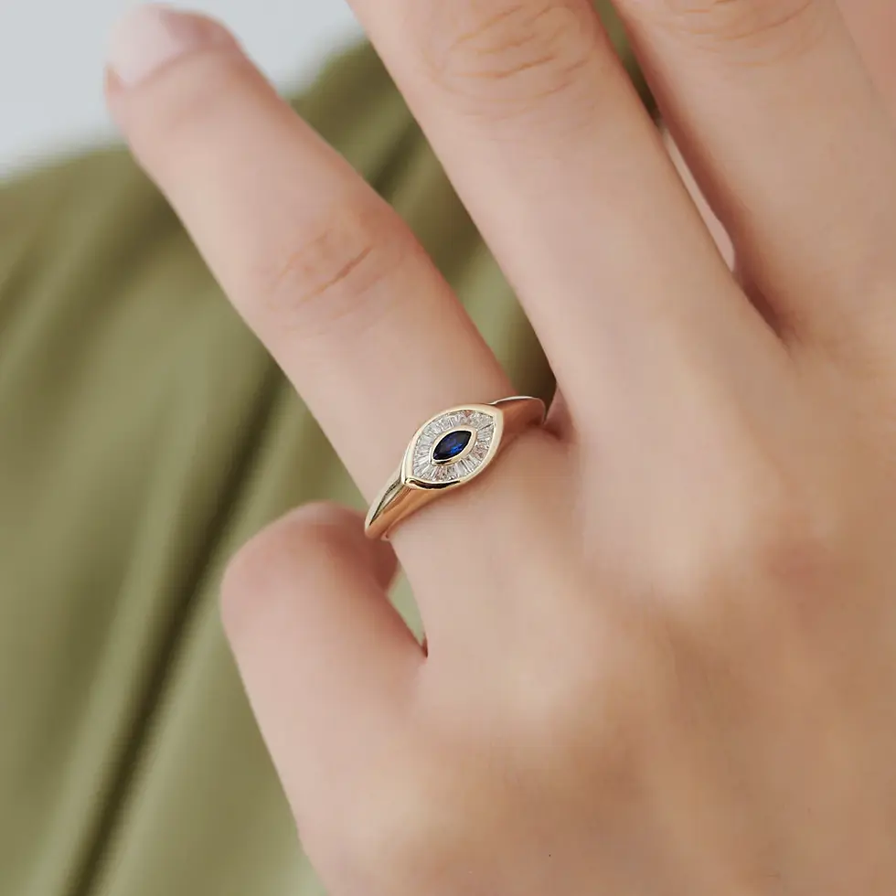 Sapphire and Baguette Diamond Ring