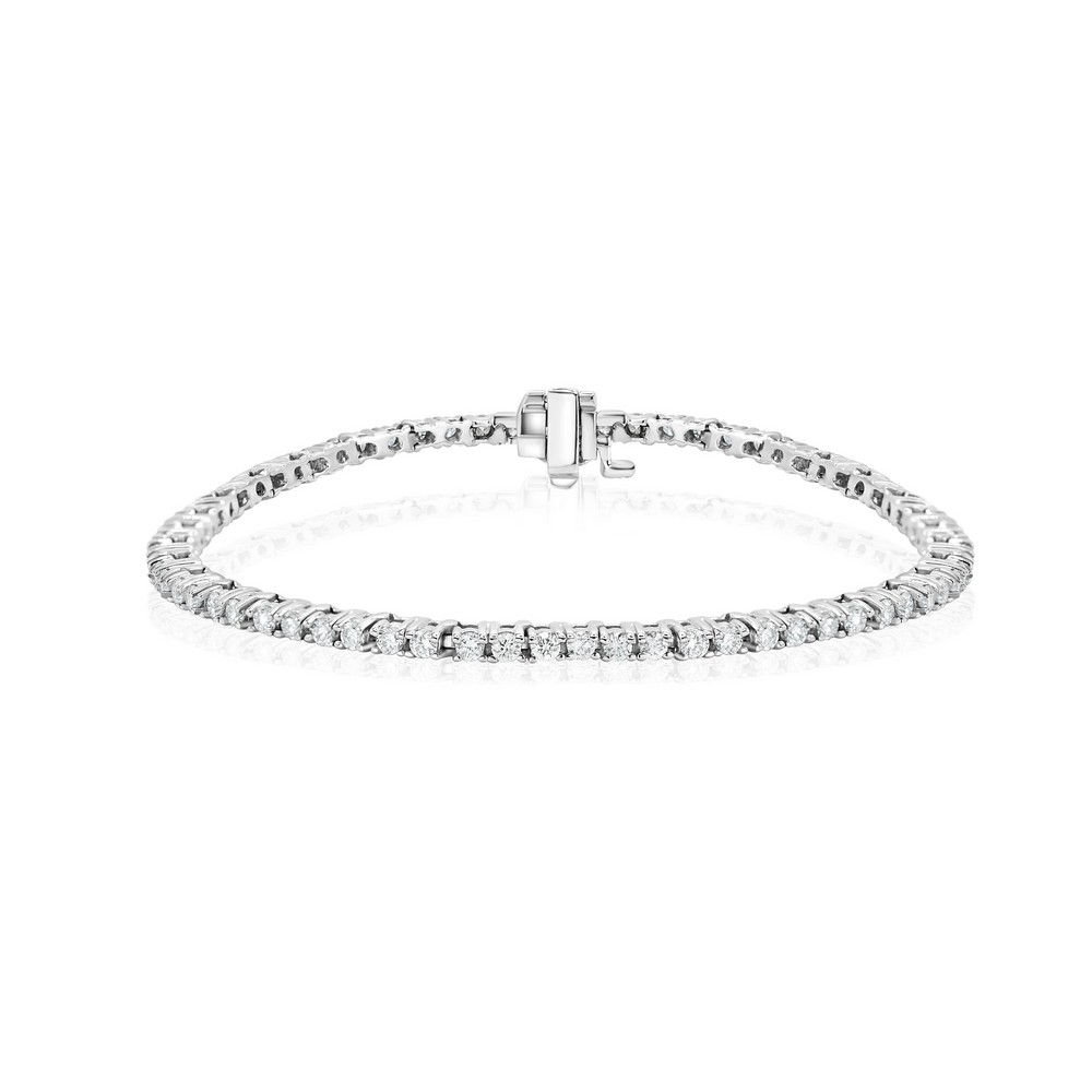 14K Gold Lab-Created 4-Prong Diamond Tennis Bracelet