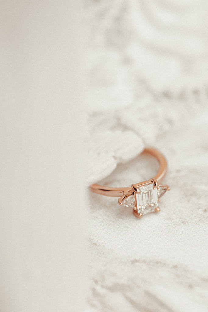 Thumbnail: 14K Solid Gold Lab-Grown Diamond Emerald Cut Ring