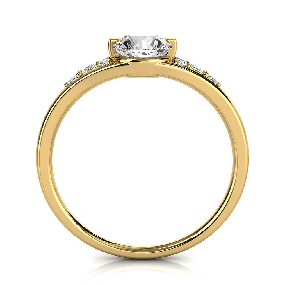 Thumbnail: Solid Gold 2.1ct Rustic Design Lab Grown Diamond Ring