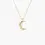 Thumbnail: 14K Solid Gold Star Setting Crescent Diamond Necklace