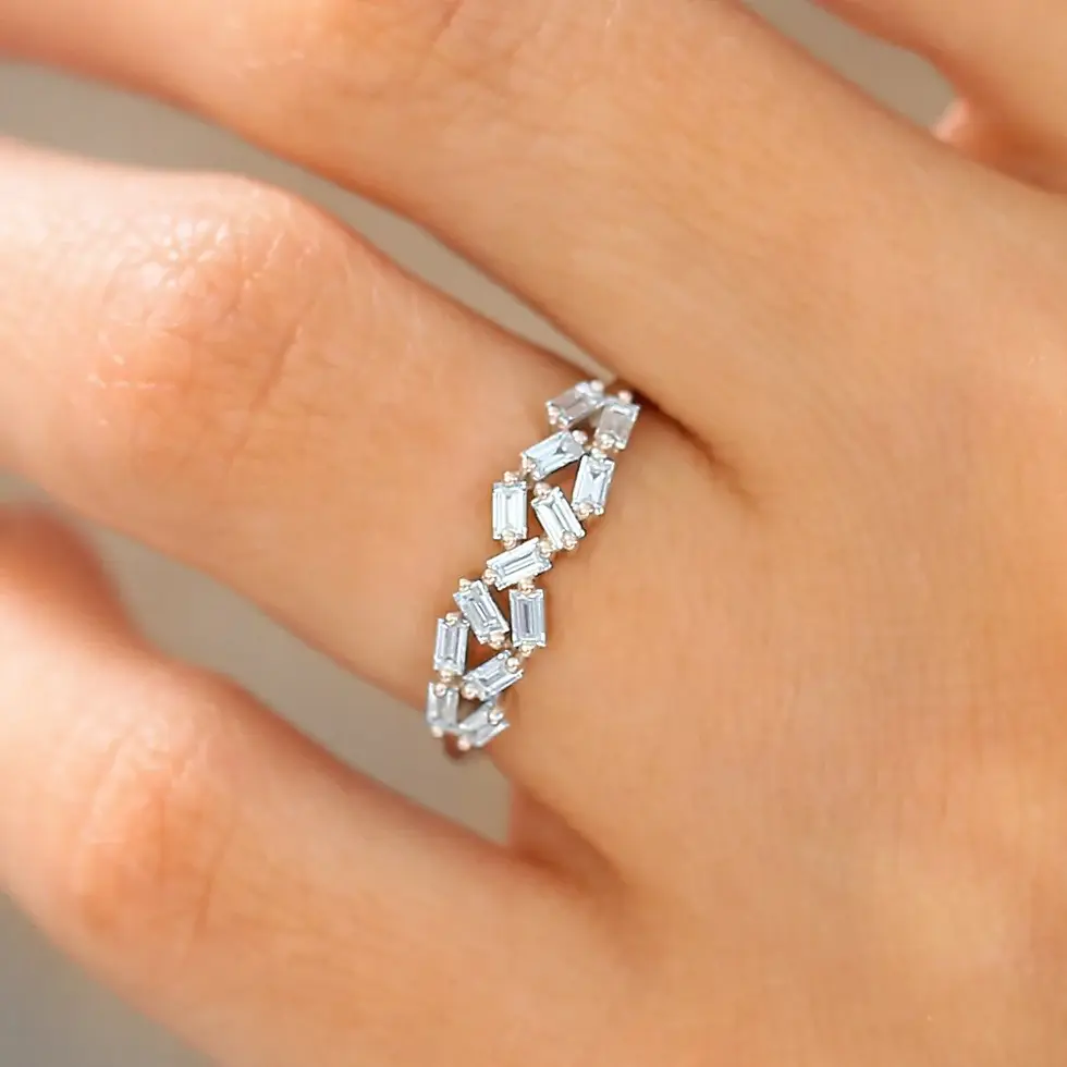 Thumbnail: Baguette Diamond Cluster Ring