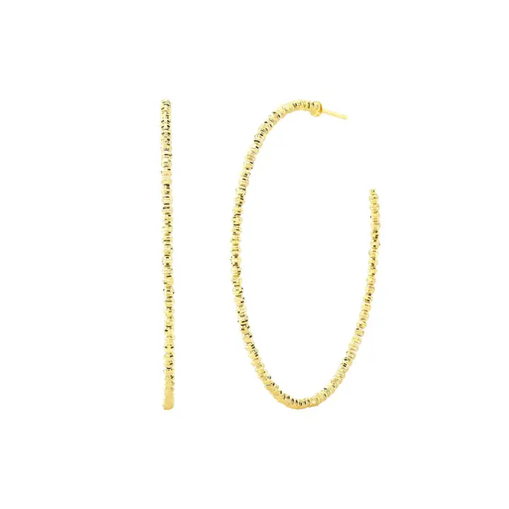 14K Gold Disco Hoops (2")