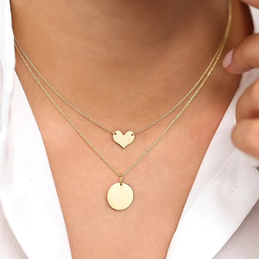 Thumbnail: 18K Solid  Gold Heart Necklace