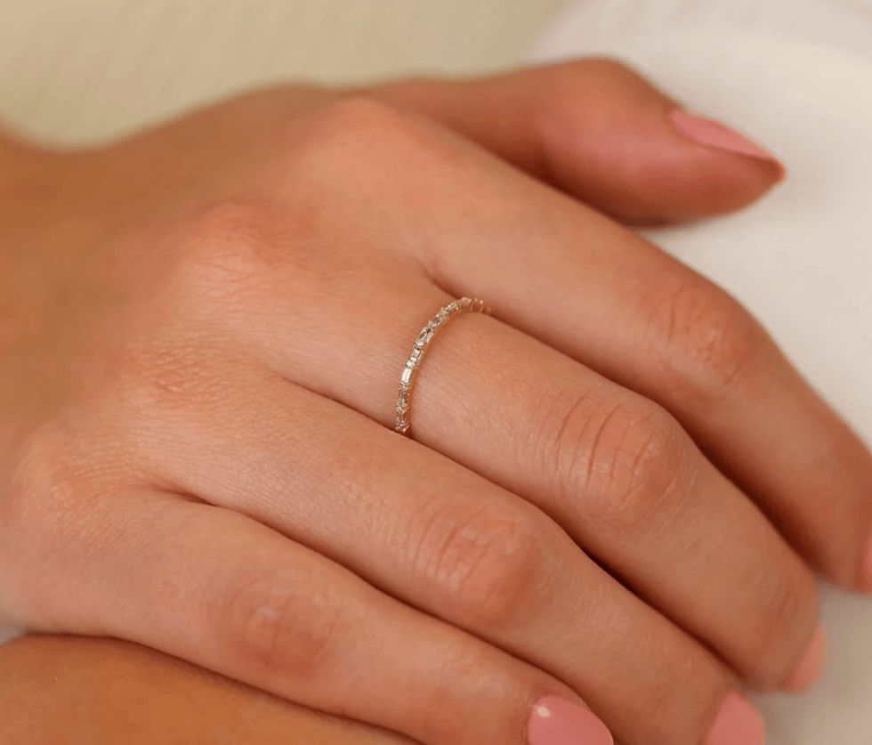 Thumbnail: 18K Solid Gold Diamond Half Eternity Ring