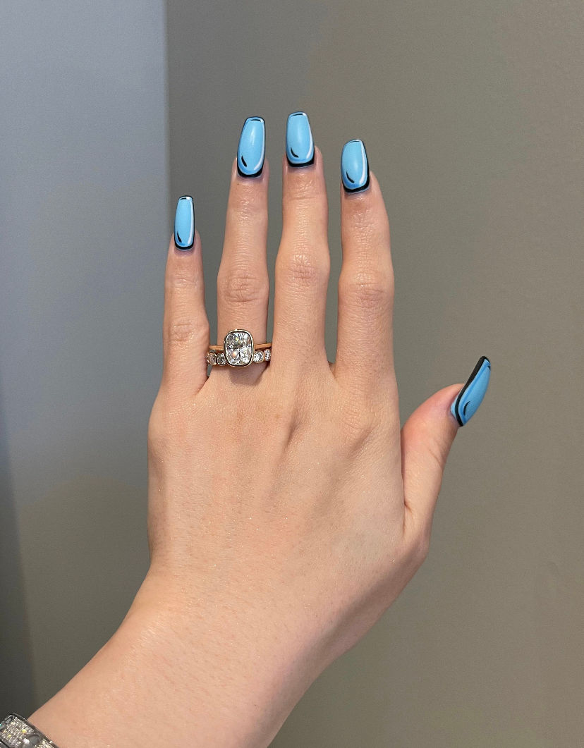 Moissanite Engagement Band