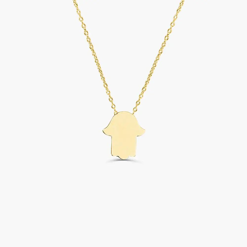 Solid Gold Tiny Hamsa Necklace