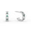 18K Solid Gold 1.5 MM wide Hoop Natural Emerald earrings