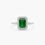 Thumbnail: 18K White Gold Emerald and Diamond Bold Engagement Ring