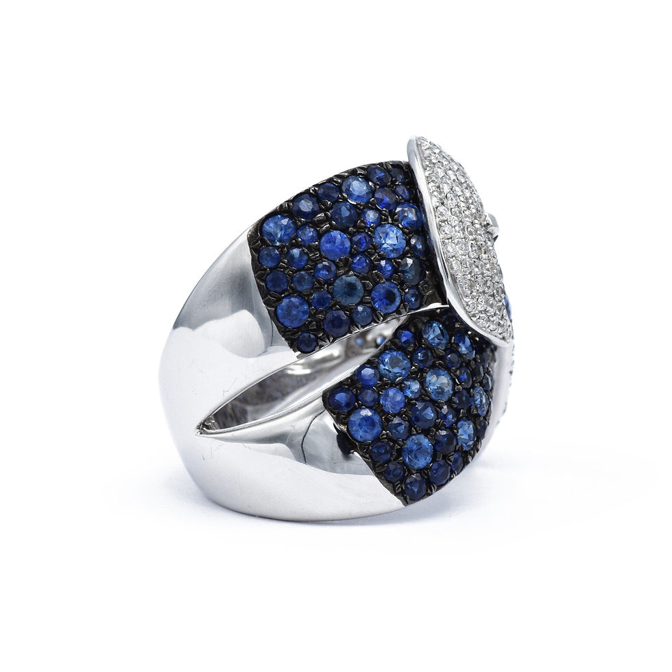 Sapphire Diamond Buckle Ring