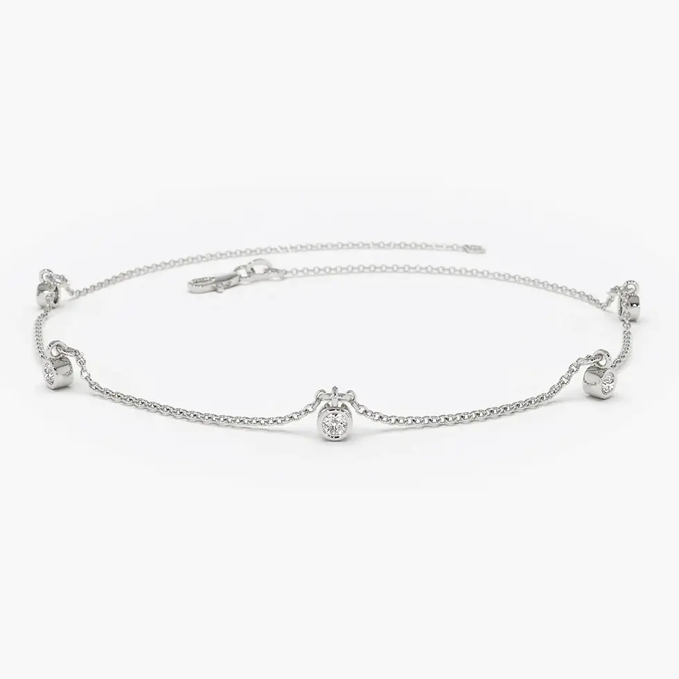 Thumbnail: 18K Solid Gold Lab-Grown Diamond by The Yard Dangling Solitaire Bracelet