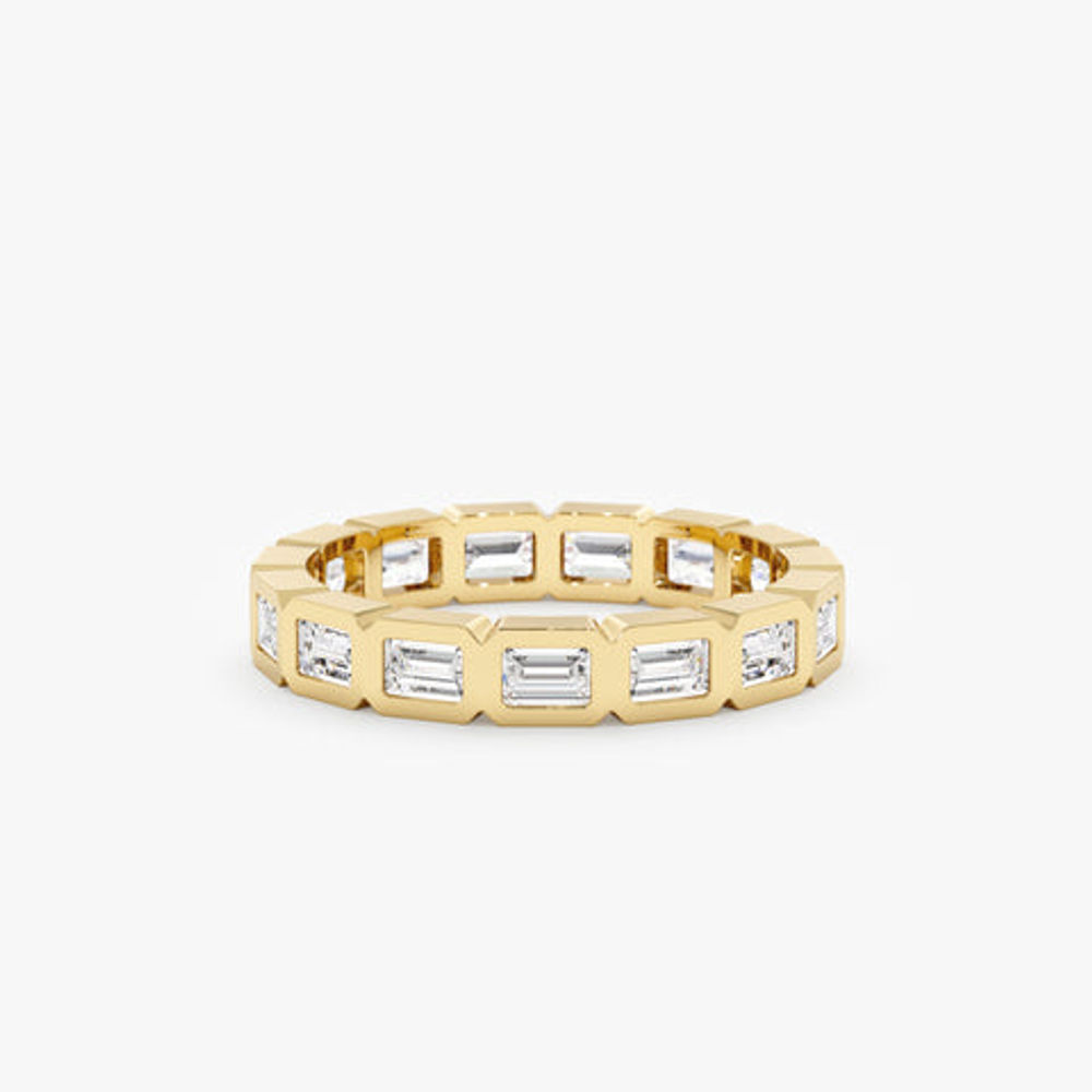 14K Solid Gold Baguette Diamond Eternity Ring