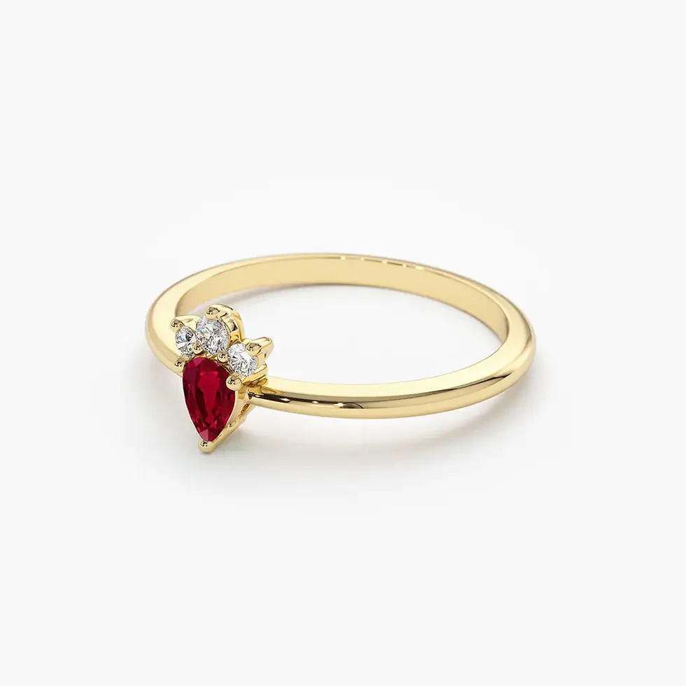 14k Mini Ruby and Diamond Ring