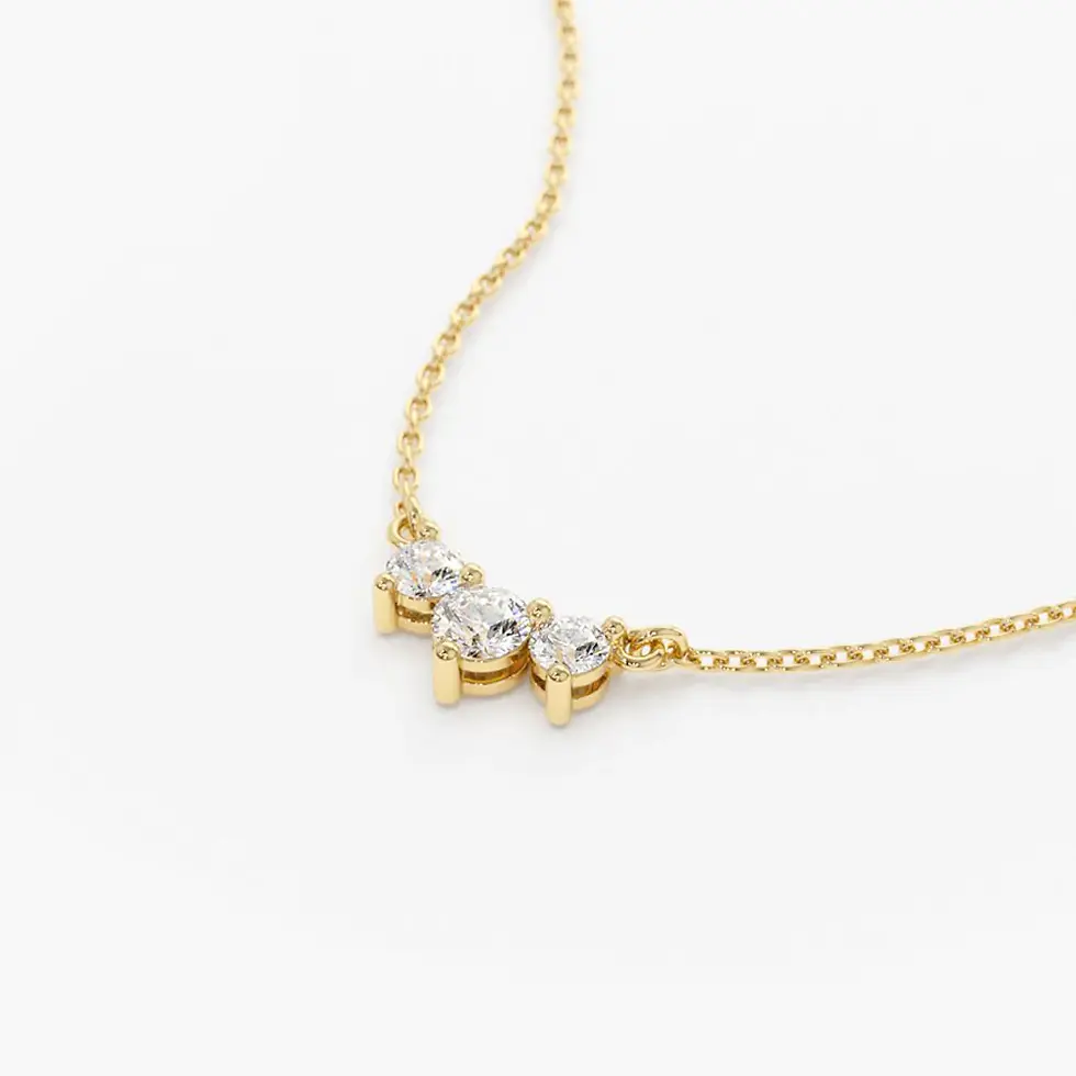 Thumbnail: Classic Moissanite Trio Diamond Necklace