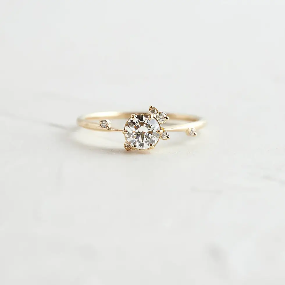 Thumbnail: Flame Round Cut Diamond Ring