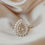 Pear Champagne Moissanite Diamond Double Halo Ring