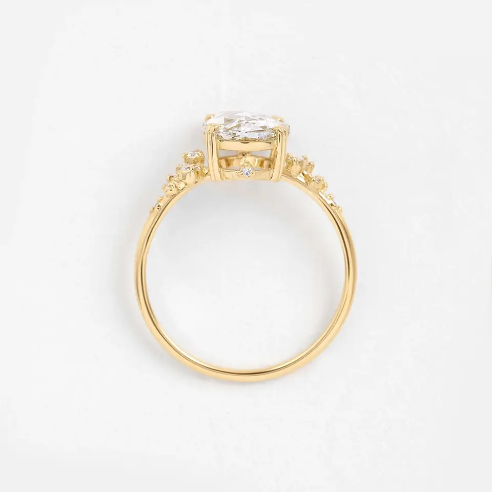 Thumbnail: 1.51ct. Rose Cut Oval Lab-Grown Diamond Ring