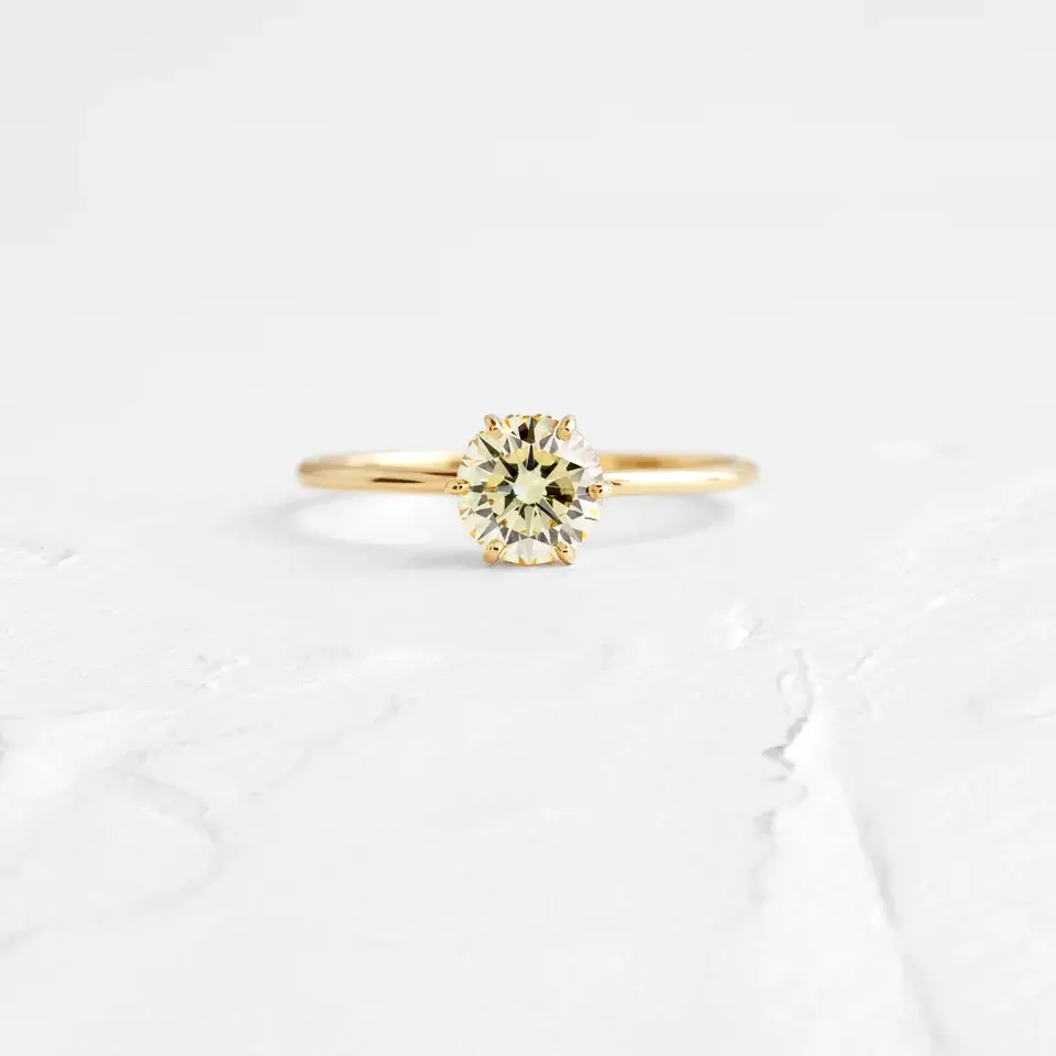 Diamond Touchpoints Ring with 14k Solid Gold