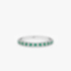Emerald and Diamond Half Eternity Ring