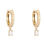 Thumbnail: 18K Solid Gold Diamond Baguette Drop Hoop Earrings