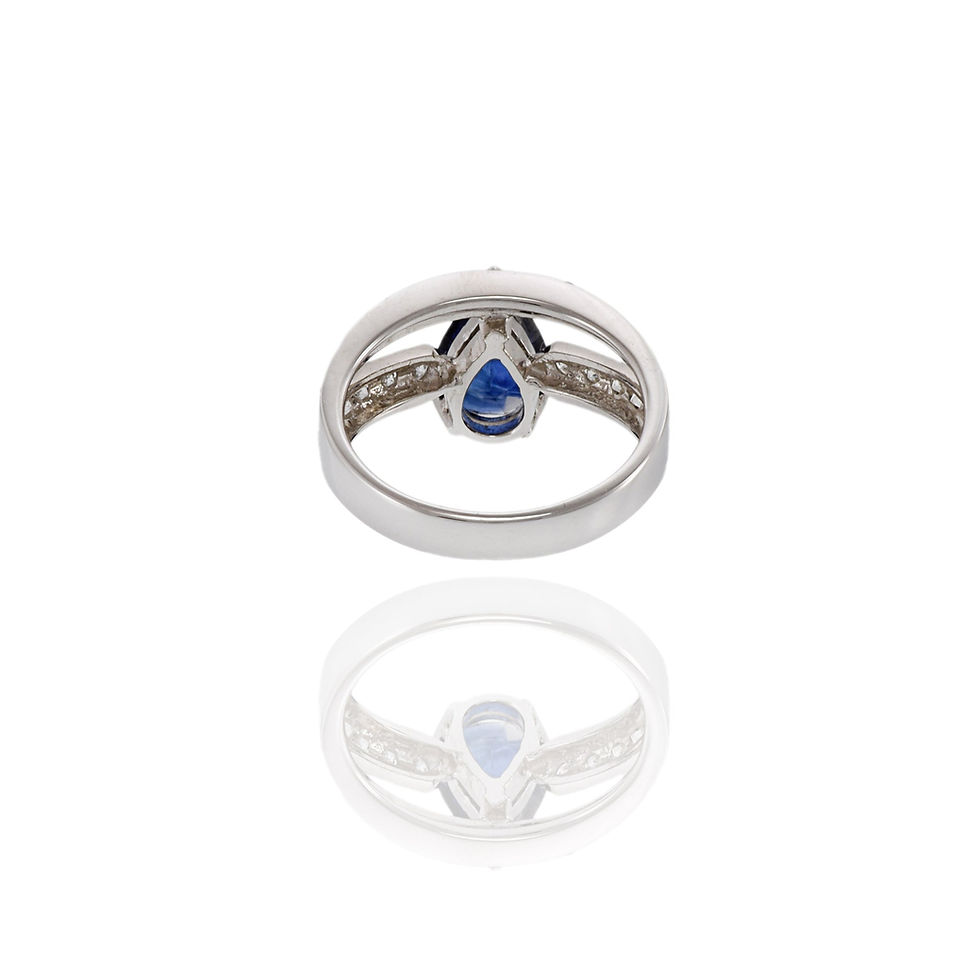Thumbnail: Blue Sapphire and Diamond Designer Ring