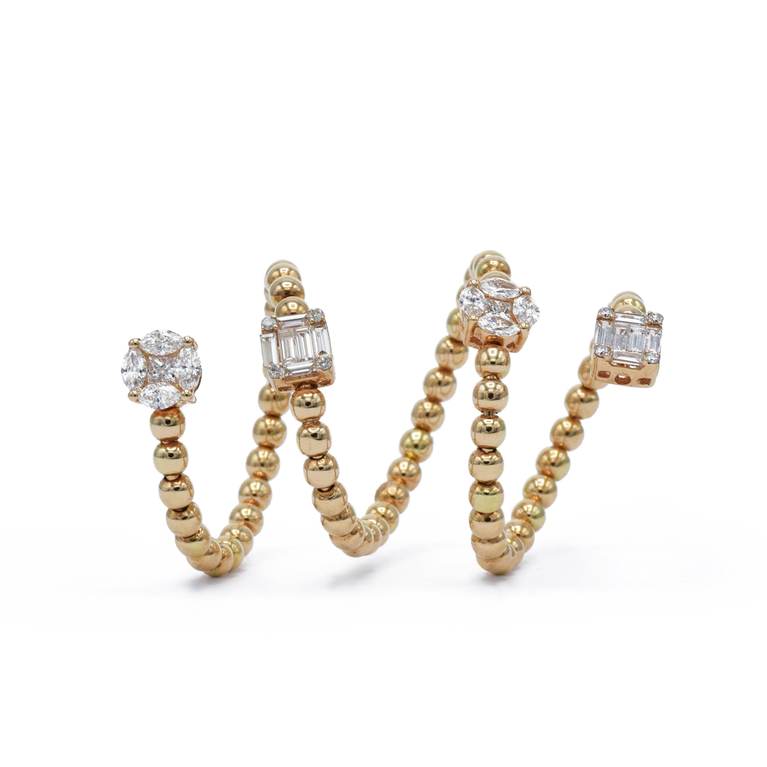 18K Solid Gold Diamond Wrap Ring