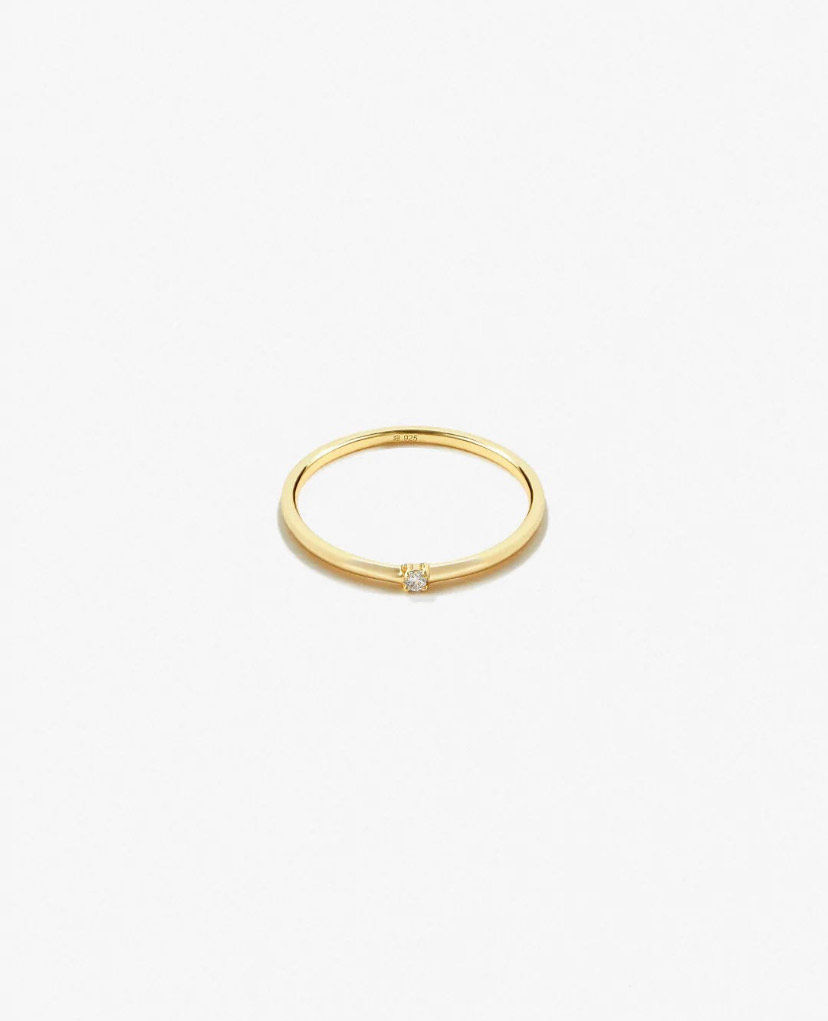 18K Solid Gold Natural Diamond Ring