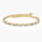 14k Baguette & Round Moissanite Diamond Tennis Bracelet
