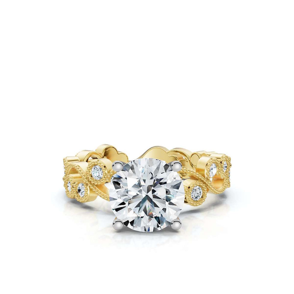Thumbnail: 18K Solid Gold 2.2ct Round Shape Lab Grown Diamond Ring