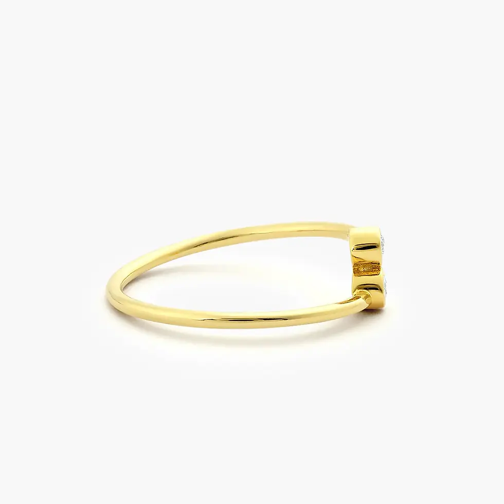 Thumbnail: 18K Solid  Gold Diamond Bypass Ring