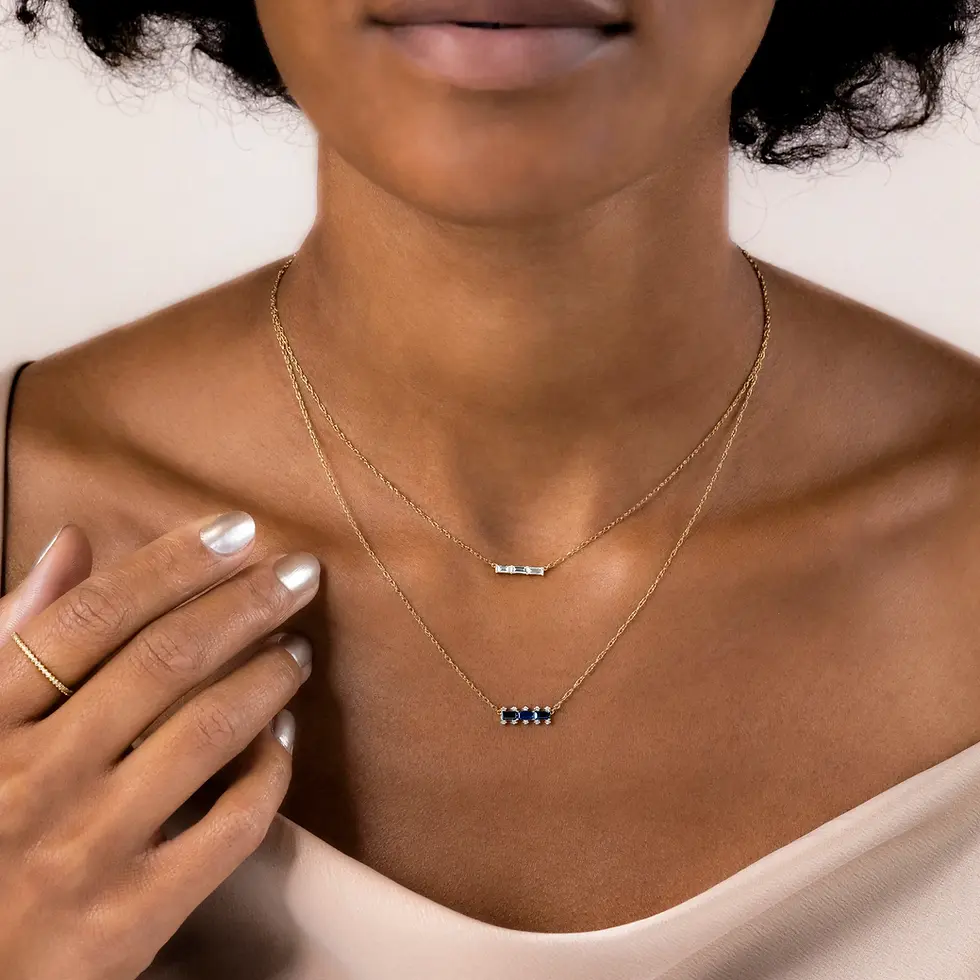 Thumbnail: Sapphire Bookend Necklace for women