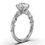 Thumbnail: 14K Gold Halo Lab Grown Diamond Engagement Ring in White Gold