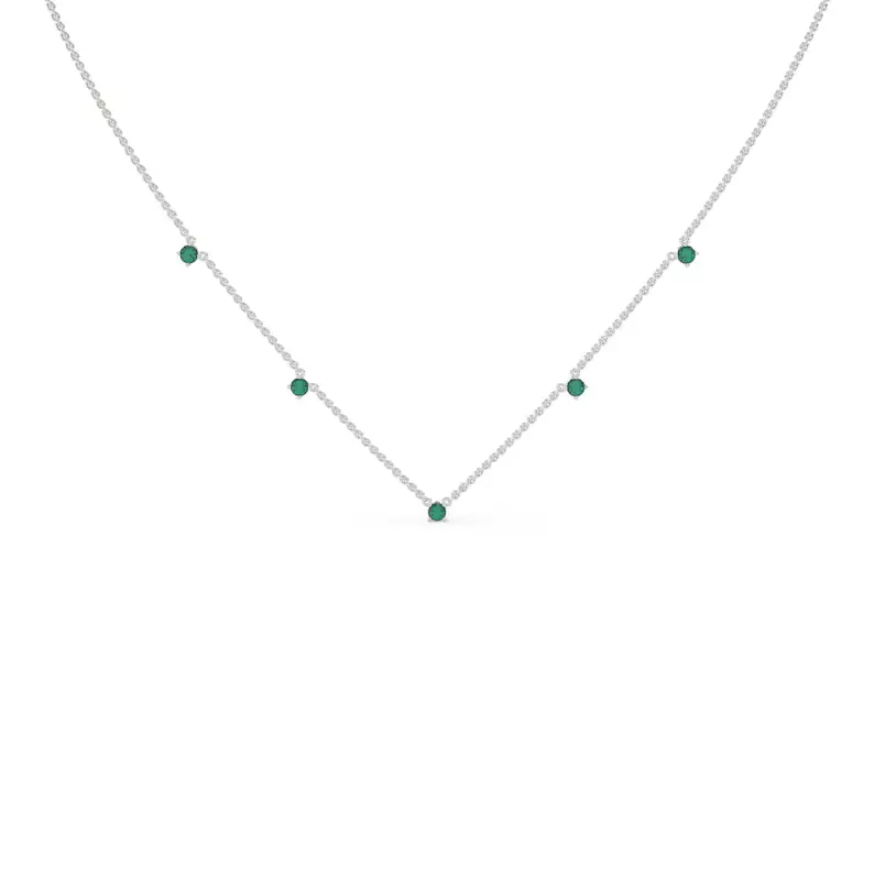prong set Emerald Choker