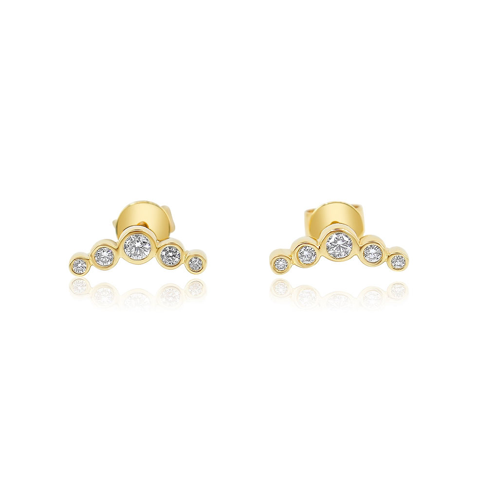 14K Gold Bezel Graduated Diamond Climber Earring