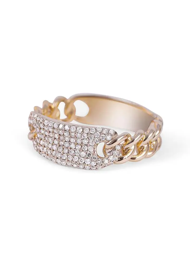 Diamond Chain Link Ring for women