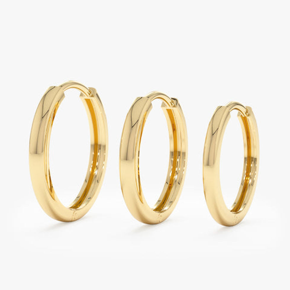 14K Solid Gold Hoop Earrings