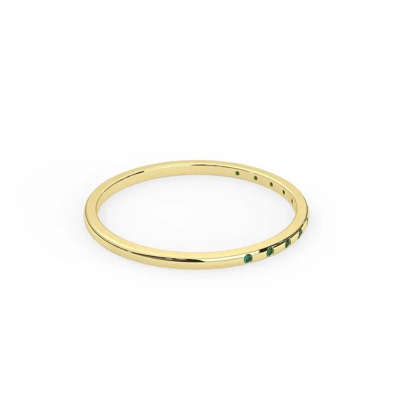 Natural Emerald Half Eternity Band for girls
